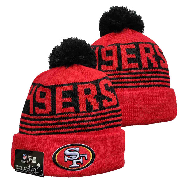 San Francisco 49ers Cuffed Pom Knit Hat YD2311070 (4)
