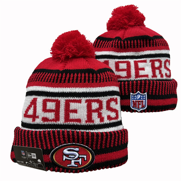 San Francisco 49ers Cuffed Pom Knit Hat YD2311070 (14)