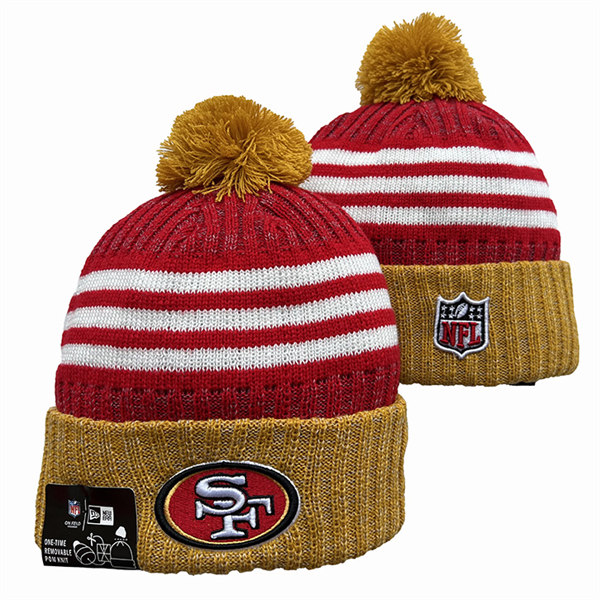 San Francisco 49ers Cuffed Pom Knit Hat YD2311070 (3)