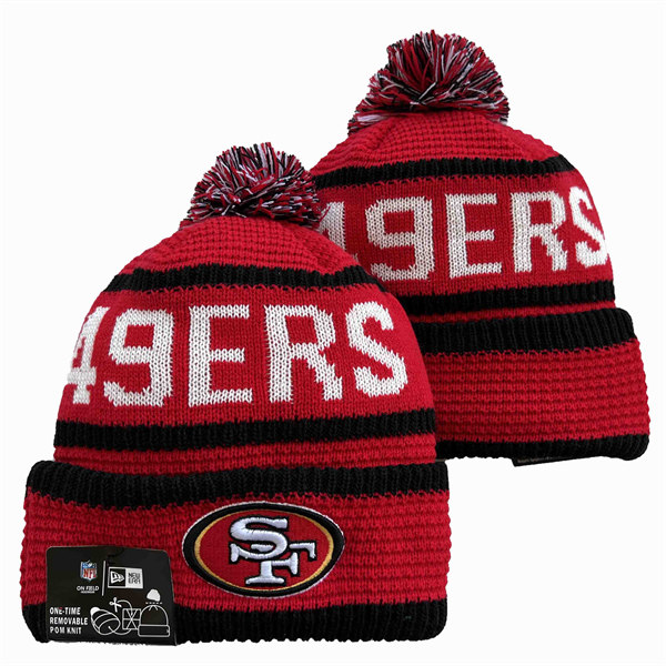 San Francisco 49ers Cuffed Pom Knit Hat YD2311070 (6)