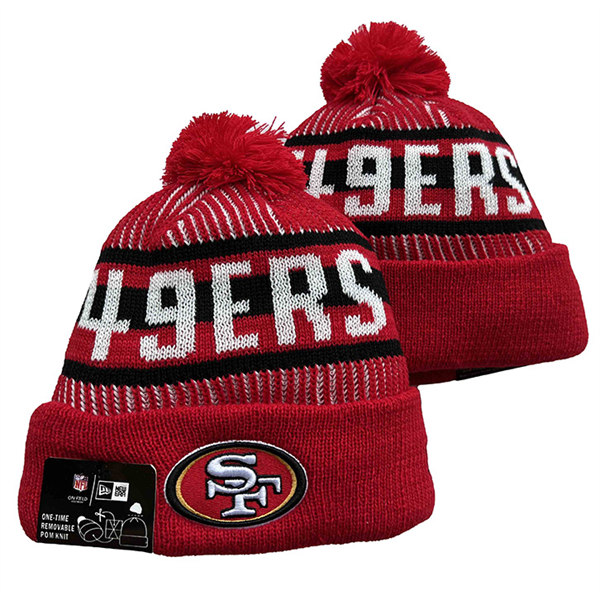San Francisco 49ers Cuffed Pom Knit Hat YD2311070 (15)