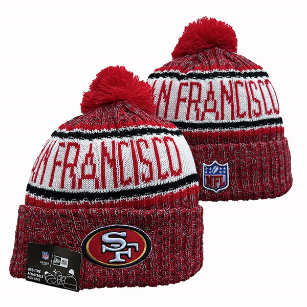 San Francisco 49ers Cuffed Pom Knit Hat YD2311070 (11)