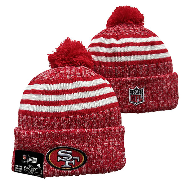 San Francisco 49ers Cuffed Pom Knit Hat YD2311070 (16)