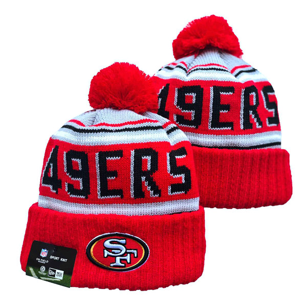 San Francisco 49ers Cuffed Pom Knit Hat YD2311070 (8)