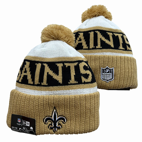 New Orleans Saints Cuffed Pom Knit Hat YD2311070 (3)