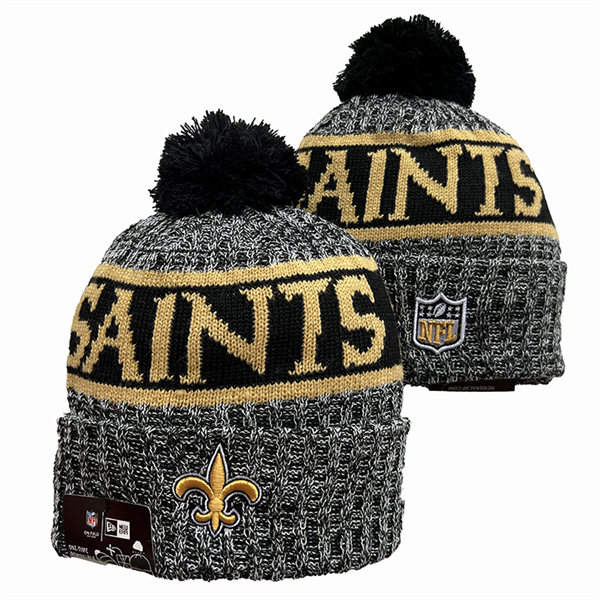 New Orleans Saints Cuffed Pom Knit Hat YD2311070 (8)