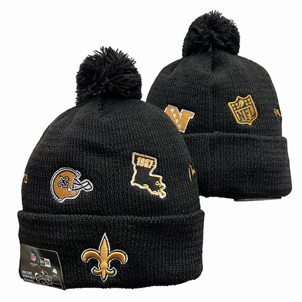 New Orleans Saints Cuffed Pom Knit Hat YD2311070 (2)