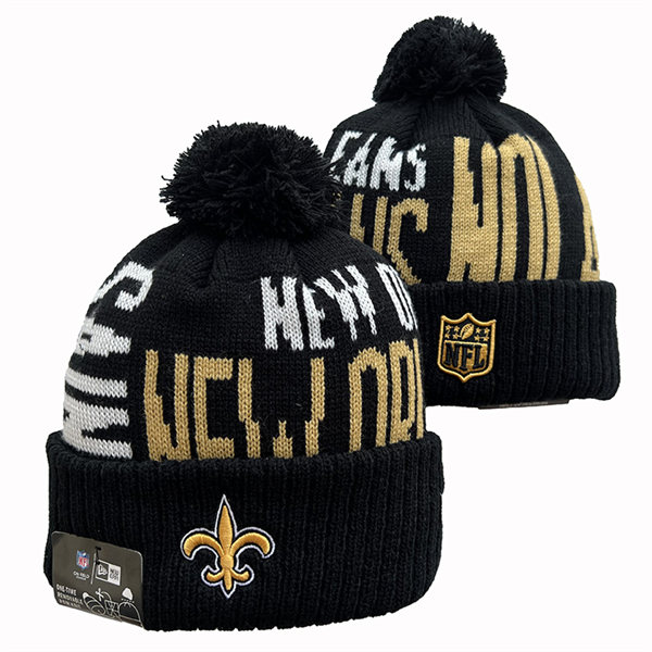 New Orleans Saints Cuffed Pom Knit Hat YD2311070 (1)