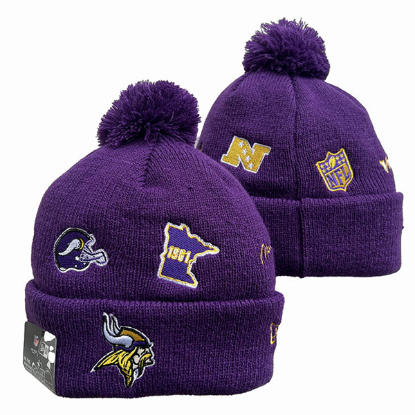 Minnesota Vikings Cuffed Pom Knit Hat YD2311070 (5)