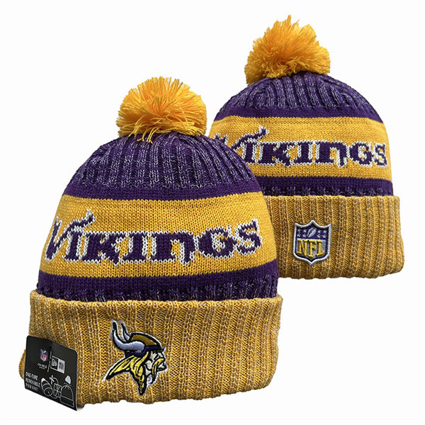 Minnesota Vikings Cuffed Pom Knit Hat YD2311070 (7)