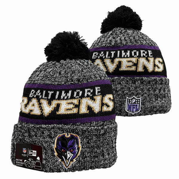 Baltimore Ravens Cuffed Pom Knit Hat YD2311070 (3)