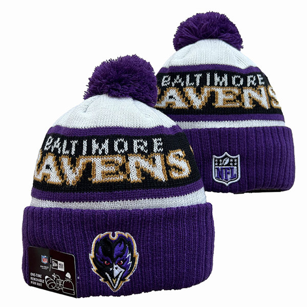 Baltimore Ravens Cuffed Pom Knit Hat YD2311070 (2)