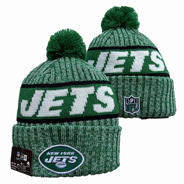 New York Jets Cuffed Pom Knit Hat YD2311070 (6)
