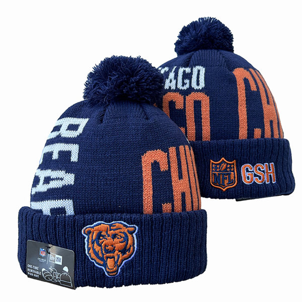 Chicago Bears Cuffed Pom Knit Hat YD2311070 (9)