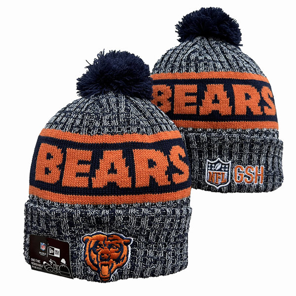 Chicago Bears Cuffed Pom Knit Hat YD2311070 (11)