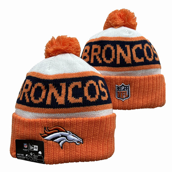 Denver Broncos Cuffed Pom Knit Hat YD2311070 (13)