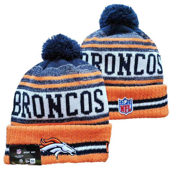 Denver Broncos Cuffed Pom Knit Hat YD2311070 (10)