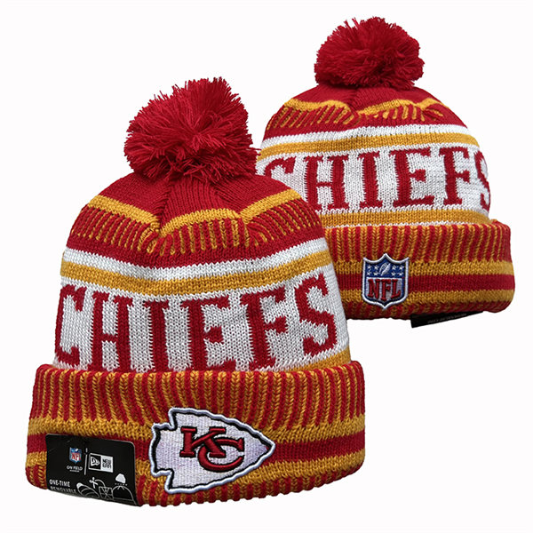 Kansas City Chiefs Cuffed Pom Knit Hat YD2311070 (2)