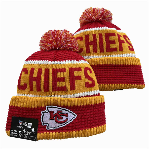 Kansas City Chiefs Cuffed Pom Knit Hat YD2311070 (1)