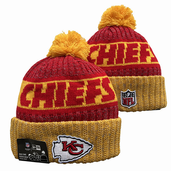 Kansas City Chiefs Cuffed Pom Knit Hat YD2311070 (4)