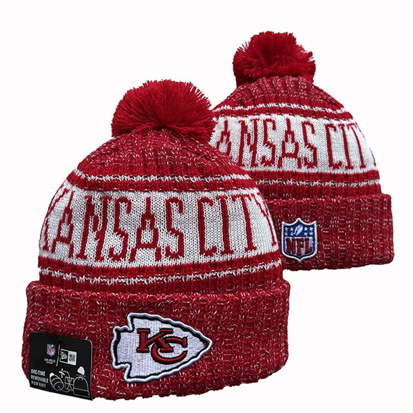 Kansas City Chiefs Cuffed Pom Knit Hat YD2311070 (13)
