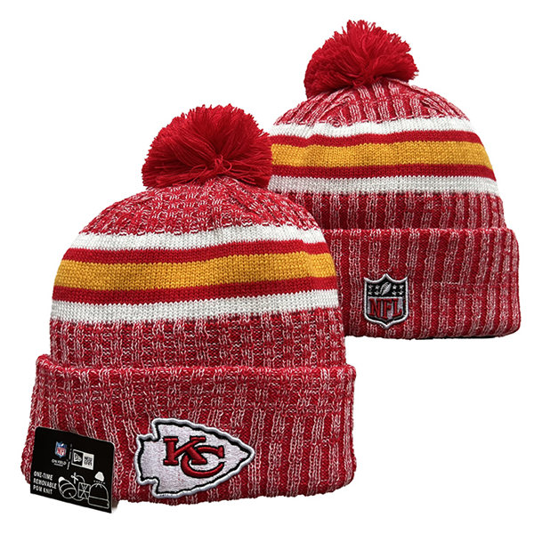 Kansas City Chiefs Cuffed Pom Knit Hat YD2311070 (14)