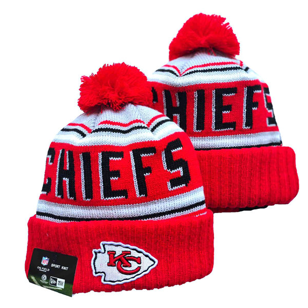 Kansas City Chiefs Cuffed Pom Knit Hat YD2311070 (8)