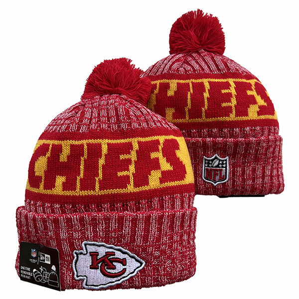 Kansas City Chiefs Cuffed Pom Knit Hat YD2311070 (15)