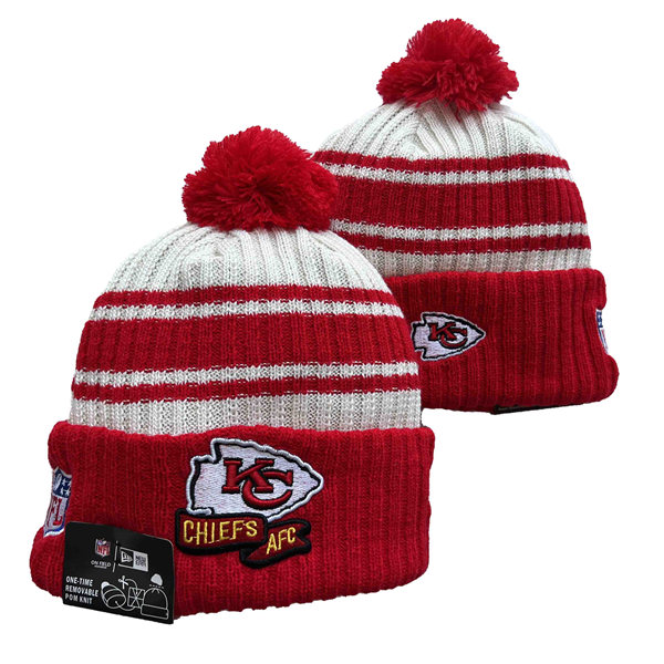 Kansas City Chiefs Cuffed Pom Knit Hat YD2311070 (11)