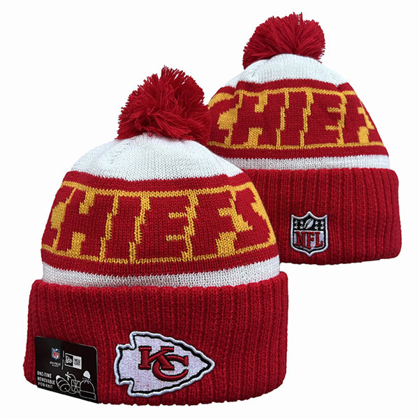 Kansas City Chiefs Cuffed Pom Knit Hat YD2311070 (10)