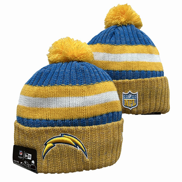 Los Angeles Chargers Cuffed Pom Knit Hat YD2311070 (4)