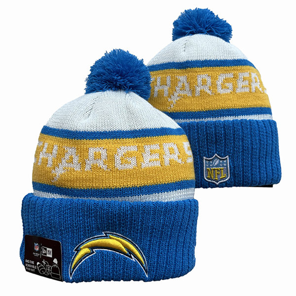 Los Angeles Chargers Cuffed Pom Knit Hat YD2311070 (2)