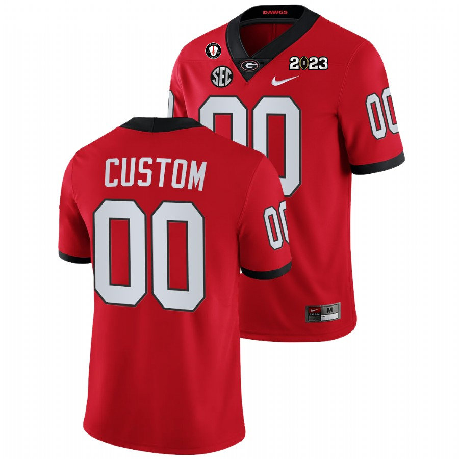 Mens Youth Georgia Bulldogs Custom 2023 College National Championship Game Jersey Red