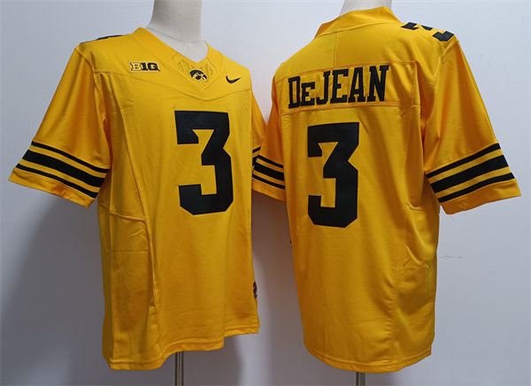 Men Iowa Hawkeyes #3 Cooper DeJean Nike Black 2023 F.U.S.E. Limited College Football Game Jersey