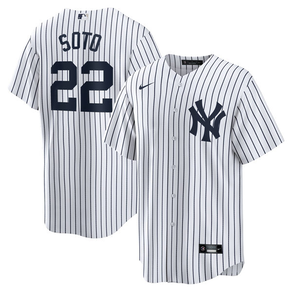 Youth New York Yankees #22 Juan Soto White Home with Name Cool Base Jersey