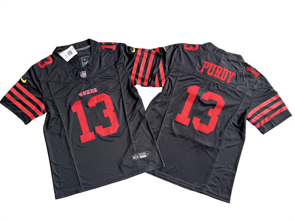 Mens San Francisco 49ers #13 Brock Purdy Nike Black Alternate F.U.S.E. Vapor Limited Jersey