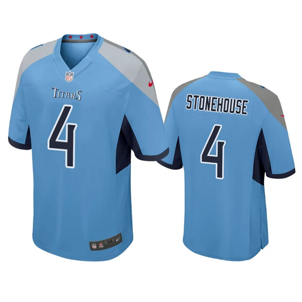 Mens Tennessee Titans #4 Ryan Stonehouse Nike Light Blue Alternate Vapor Untouchable Limited Jersey(4)