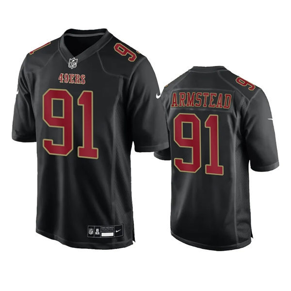 Mens San Francisco 49ers #91 Arik Armstead Nike Carbon Black 2024 Fashion Game Jersey