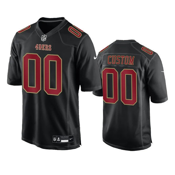 Mens Youth San Francisco 49ers Custom Nike Carbon Black 2024 Fashion Game Jersey