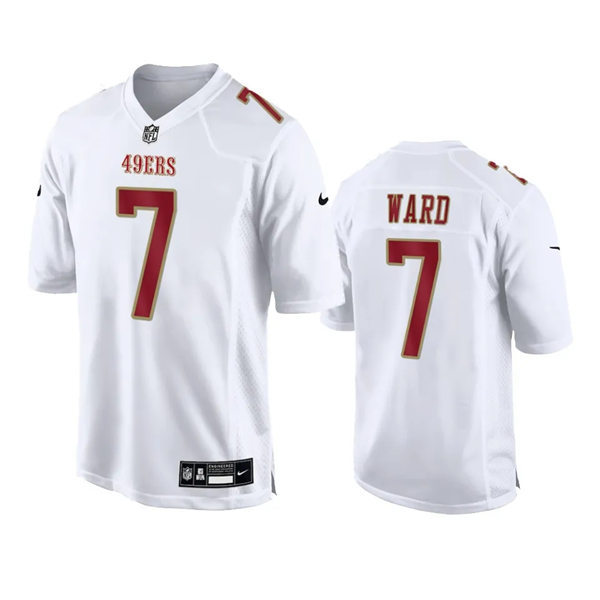 Mens San Francisco 49ers #7 Charvarius Ward Tundra Nike Tundra White 2024 Fashion Game Jersey