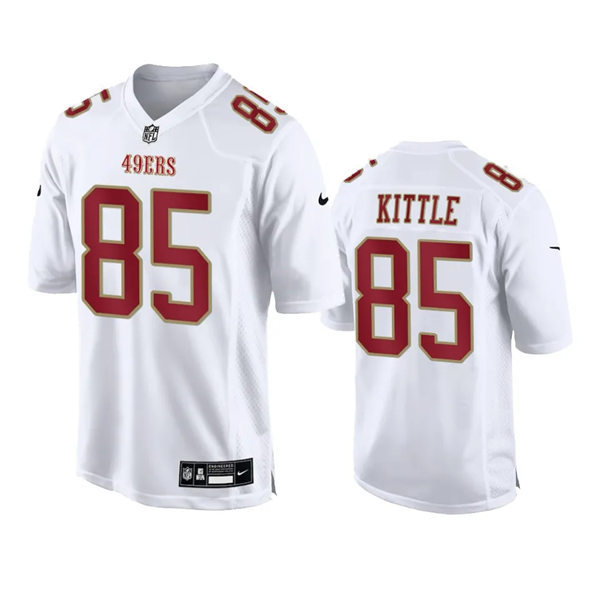 Mens San Francisco 49ers #85 George Kittle Tundra Nike Tundra White 2024 Fashion Game Jersey