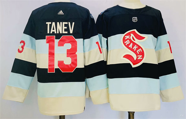 Mens Seattle Kraken #13 Brandon Tanev 2024 NHL Winter Classic Premier Player Jersey - Deep Sea Blue