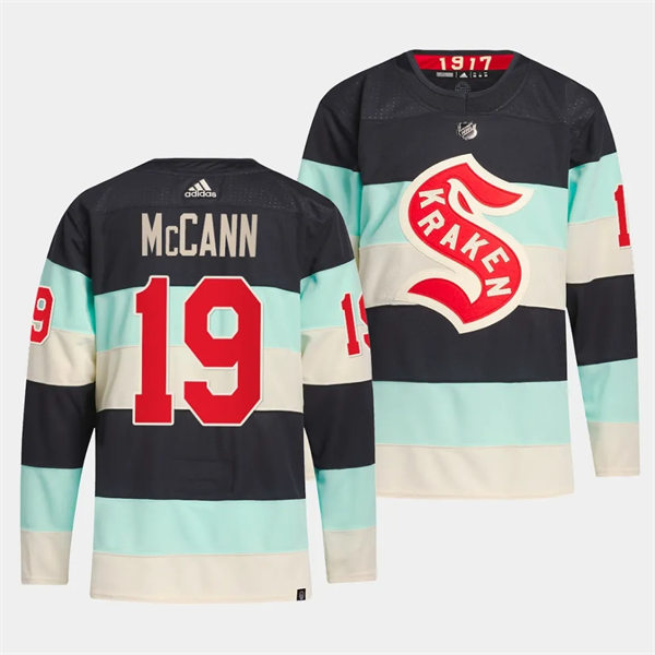 Mens Seattle Kraken #19 Jared McCann 2024 NHL Winter Classic Premier Player Jersey - Deep Sea Blue