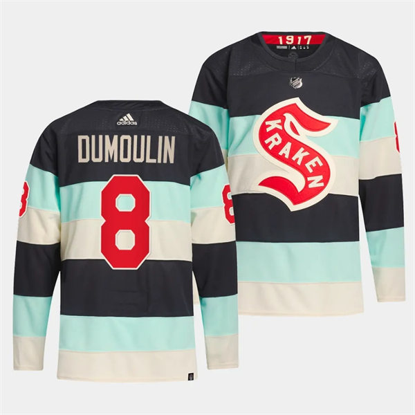 Mens Seattle Kraken #8 Brian Dumoulin 2024 NHL Winter Classic Premier Player Jersey - Deep Sea Blue