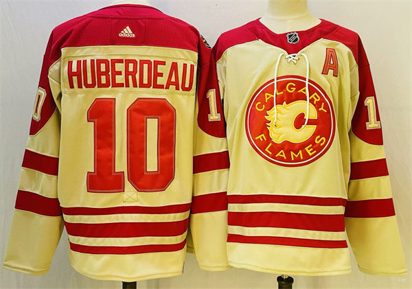 Men's Calgary Flames #10 Jonathan Huberdeau 2023 NHL Heritage Classic Premier Player Jersey Cream