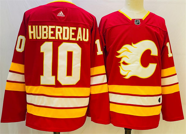 Men's Calgary Flames #10 Jonathan Huberdeau adidas Red Home Player Jersey