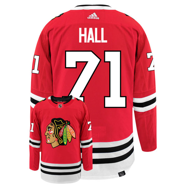 Mens Chicago Blackhawks #71 Taylor Hall Adidas Home Red Jersey