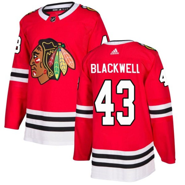 Mens Chicago Blackhawks #43 Colin Blackwell adidas Red Home Player Jersey