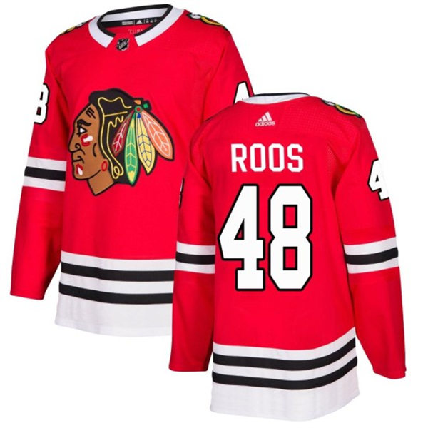 Mens Chicago Blackhawks #48 Filip Roos adidas Red Home Player Jersey
