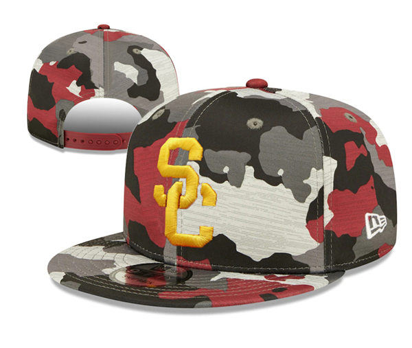 NCAA USC Trojans Embroidered Camo Snapback Caps YD23122601 (2)